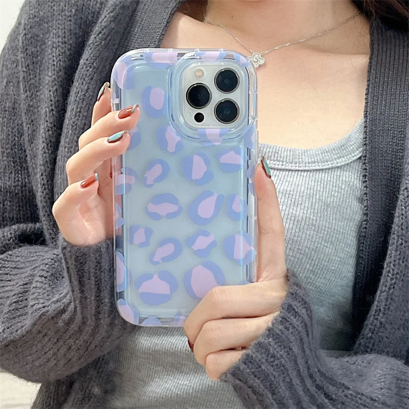 

Phone Case For iPhone 11 12 13 14 Pro Max 14 Plus Cute Leopard Back Cover