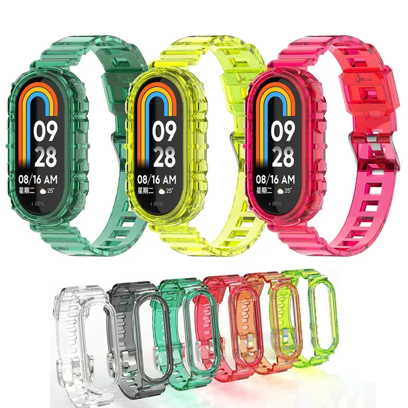 

Silicone Strap For Xiaomi Mi Band 8 Transparent Replacement Wristband TPU Bracelet Xiomi miband 8 Watchband Correa Smart Band