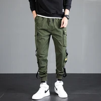2021 ribbons harem joggers men cargo pants male harajuku fashion trousers streetwear hip hop casual pockets track pants s 5xl