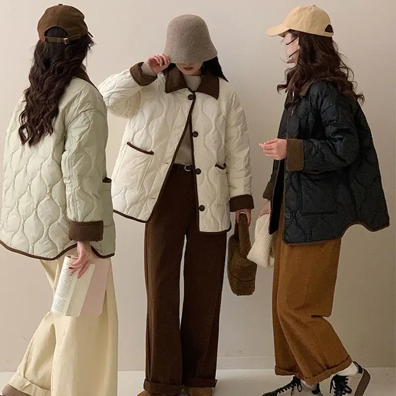 Dimanaf 2024 осенние женские парки пальто куртки короткая верхняя одежда новые