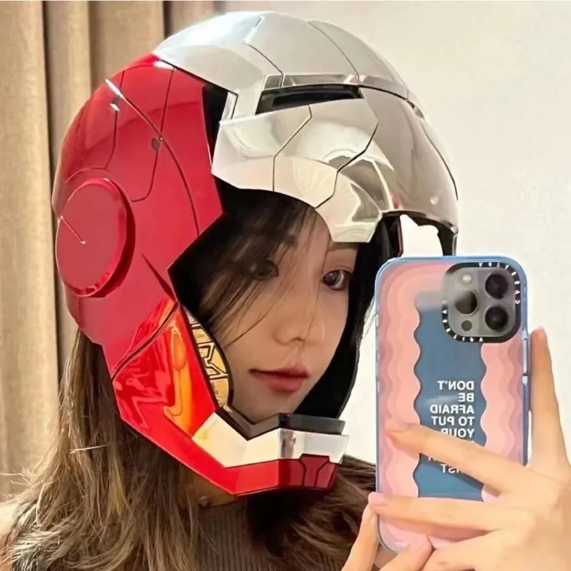

New Marvel Iron Man Helmet 1:1 Mk5 Voice Control Eyes With Light Model Toys For Adult Electric Wearable Christmas Gift