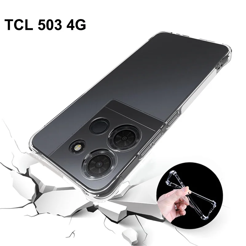 Фото TCL 503 T442M T442A T442J Чехол на воздушной подушке Противоударная подушка безопасности Силиконовый чехол из ТПУ Мягкий чехол для телефона TCL 503 TCL503 4G 2024 №2