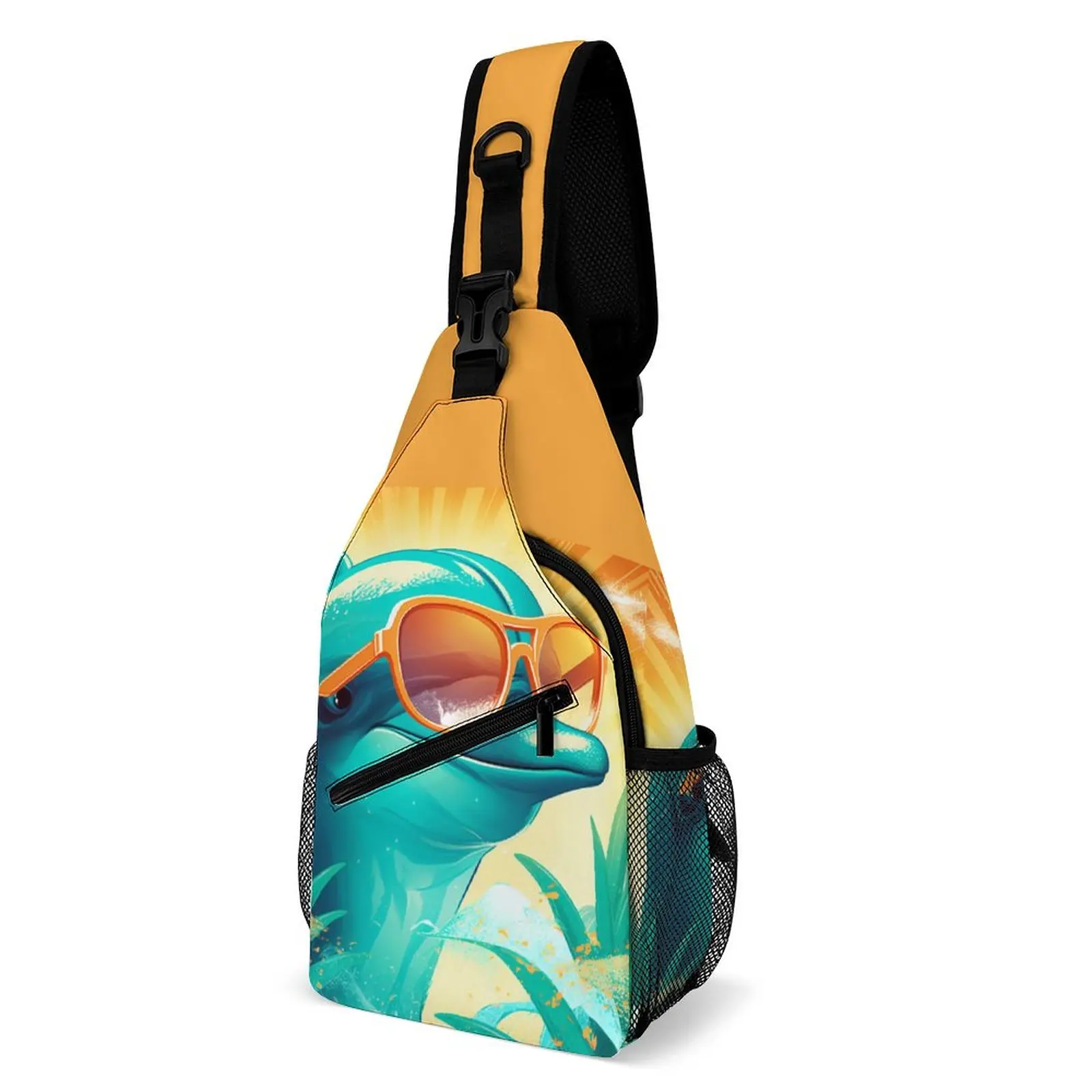 

Dolphin Shoulder Bags Sunny Beach Sunglasses Daily Chest Bag Women Travel Custom Sling Bag Leisure School Small Bags