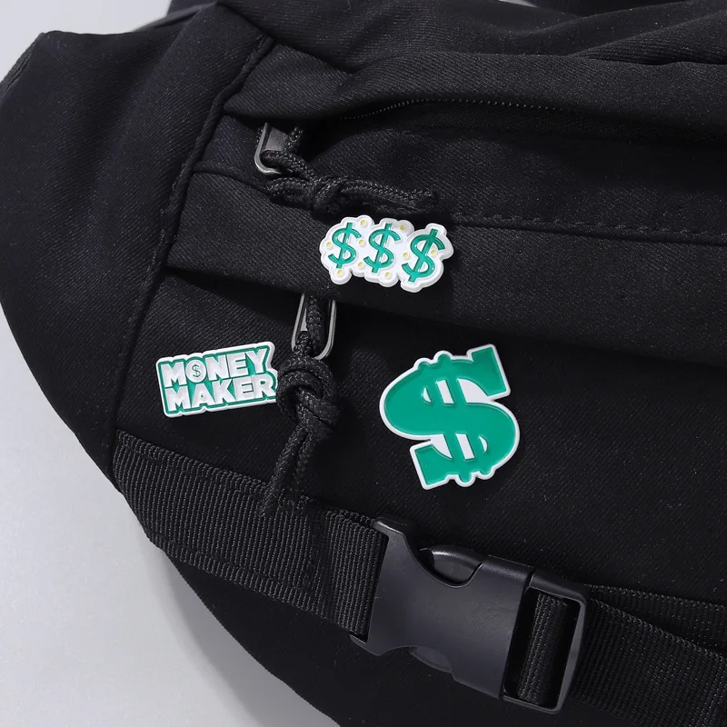 Эмалированные заколки с полной нагрузкой креативные значки надписью Power Of Money для