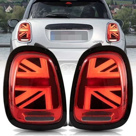 Пара светодиодных задних фонарей для Mini Cooper F55 F56 F57 2014-2019 гг. UNION JACK LCI RED Lens Задний задний фонарь с анимацией