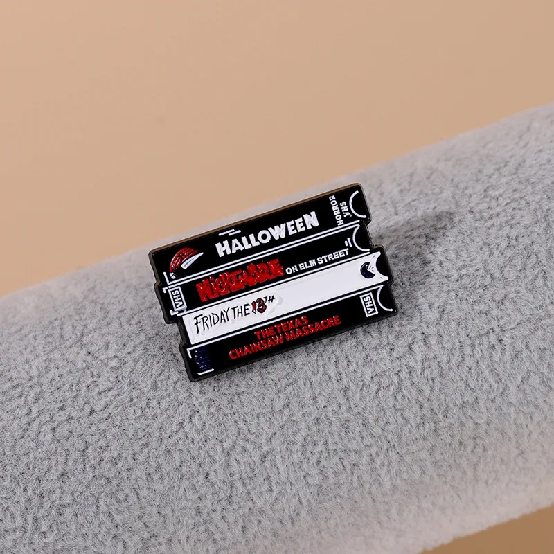 Металлический значок из мультфильма ужасы нагрудная лента для Хэллоуина