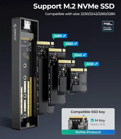 ORICO M.2 NVMe SATA USB3.2 SSD корпус