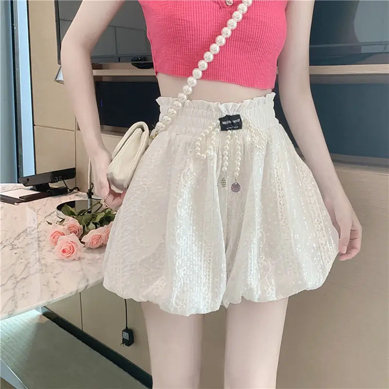 Летние мешковатые шорты с блестками и вышивкой женские брюки Zevity в Корейском