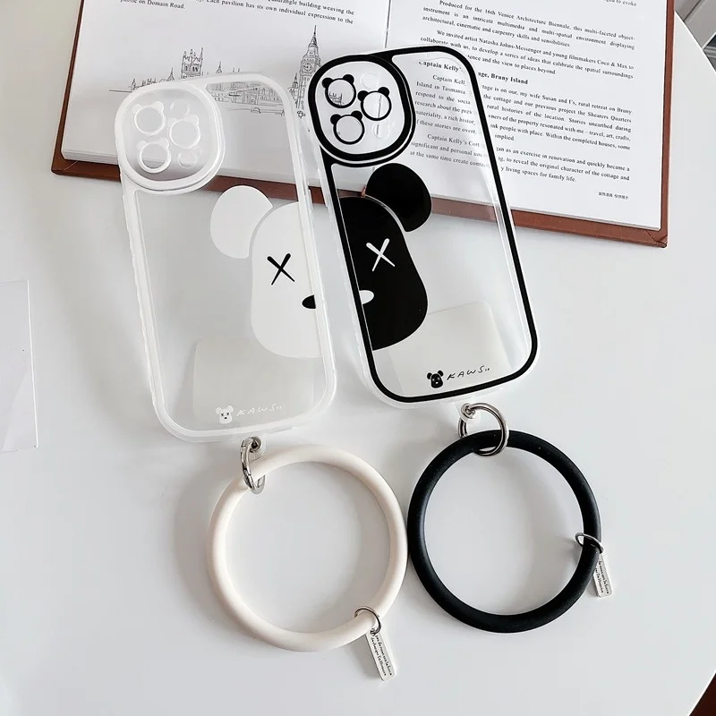 

Fashion XX Bear Big Ring Phone Case Cover for IPhone 7 8 Plus 11 12 13 Pro X XR XS Max Shockproof Case for IPhone 13 Cases