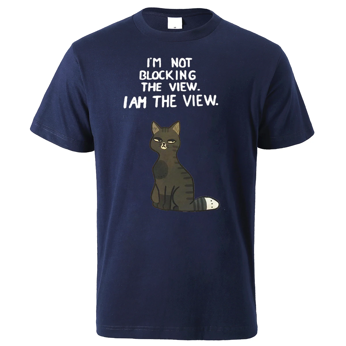 Футболка мужская с принтом милого кота летняя Удобная хлопковая футболка