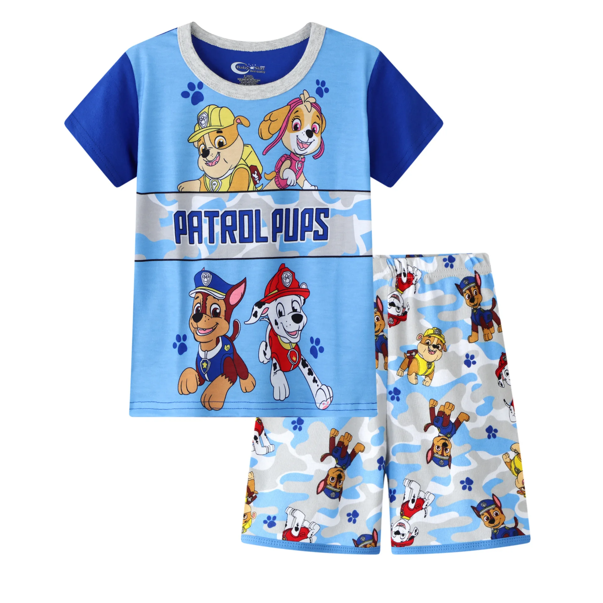 

Paw Patrol Patrulla New Children's Pajamas Set Cartoon Cotton Short Sleeve Boys Children's Homewear Set Baby Girl Pajamas