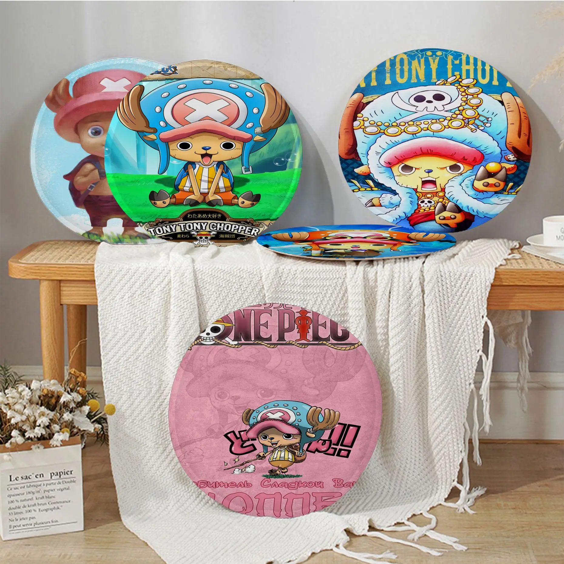 

BANDAI One Piece Tony Chopper Tie Rope Seat Cushion Office Dining Stool Pad Sponge Sofa Mat Non-Slip Seat Mat