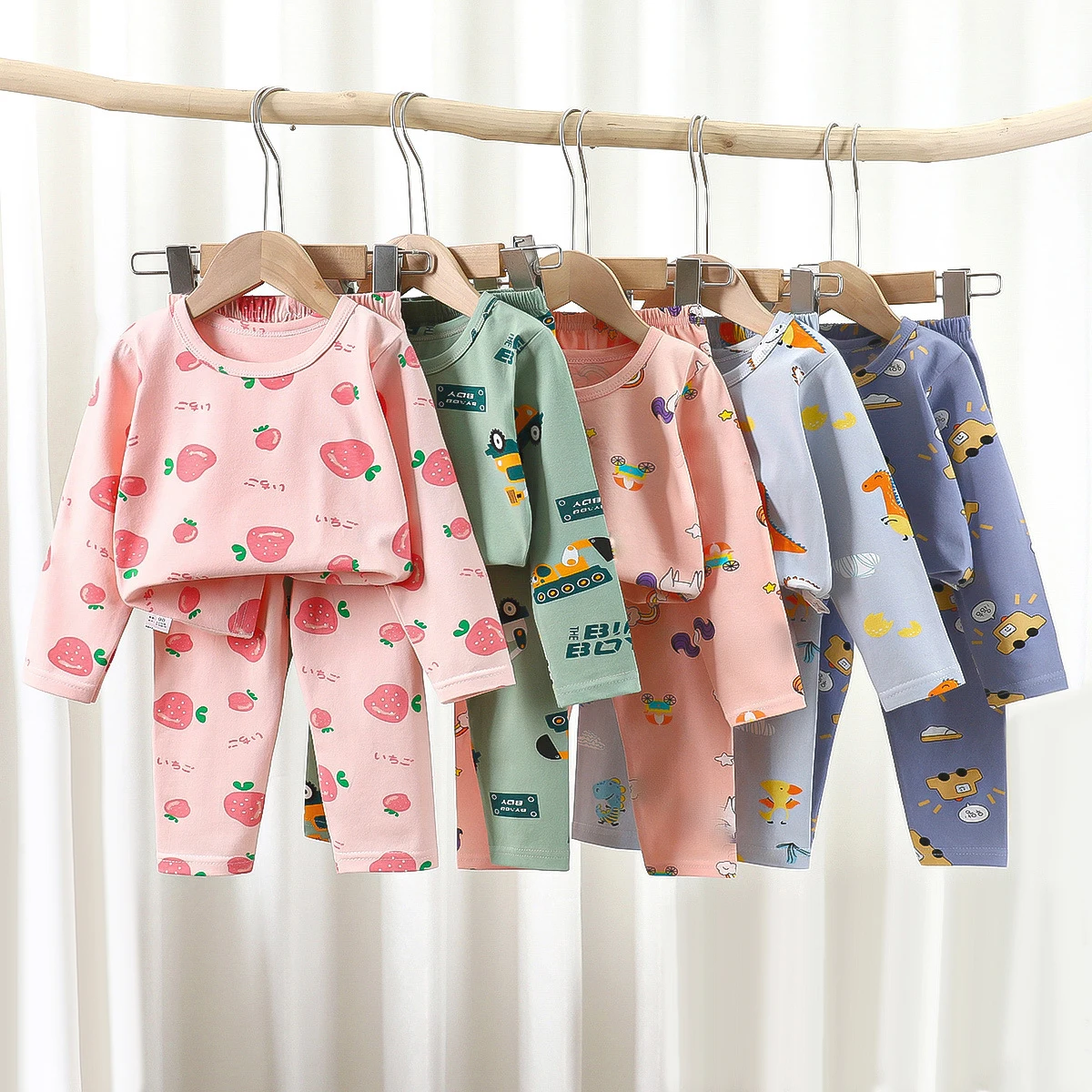 Купи Kids Boys Girls Pajamas Sets Baby Children Sleepwear Cartoon Long Sleeve Homewear Baby Nightwear Toddler Autumn Winter Clothes за 479 рублей в магазине AliExpress