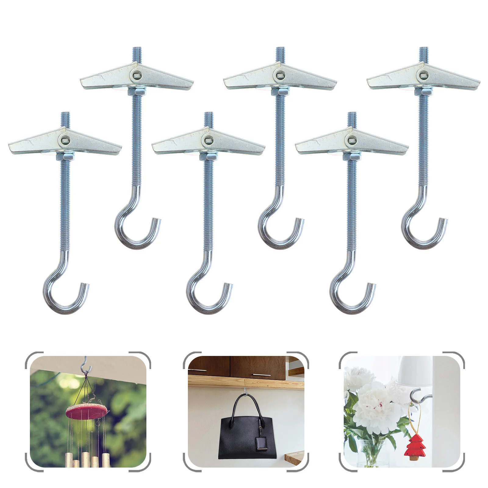 

6 PCS Wall Mounted Clothing Rack Accessories Self Tapping Stainless Steel Screws