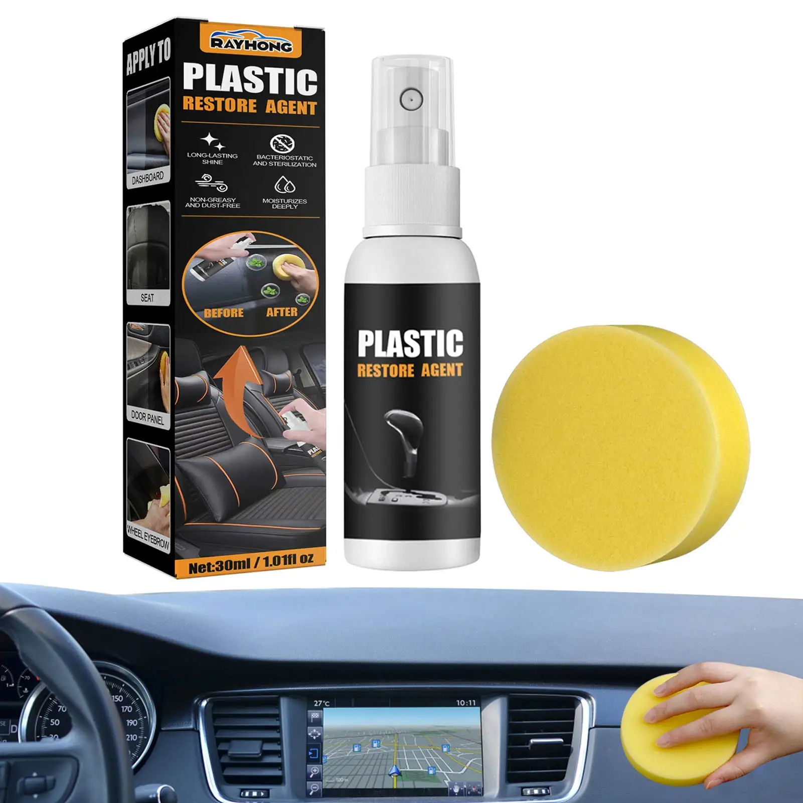

Plastics Parts Retreading Agent 30ml Car Refurbished Cleaning Agent Maintenance Agent Car Seat Leather Renovated Coating Paste
