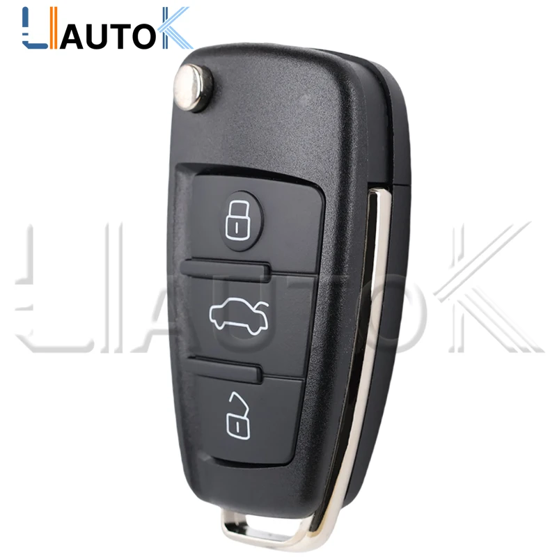 Фото Пульт дистанционного управления 8P0 837 220 D для Audi A1 A6L A6 A3 S1 S3 Q3 TT 2005+ 433 МГц ASK ID48 с чипом, 3 кнопки, выкидной ключ, 8P0837220D, без логотипа №5
