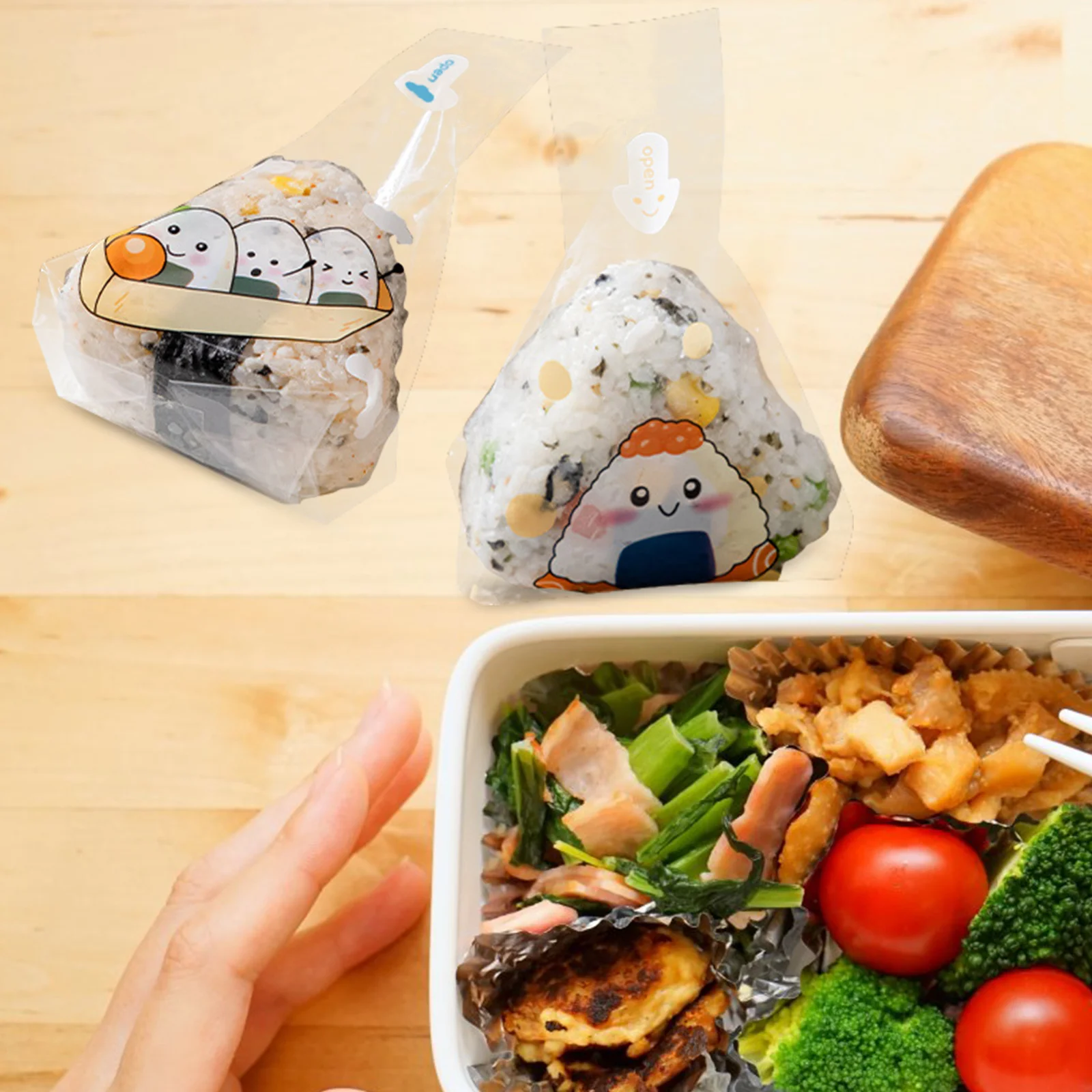 50 шт. сумка на вынос треугольная рисовая шариковая упаковка Onigiri пластиковая