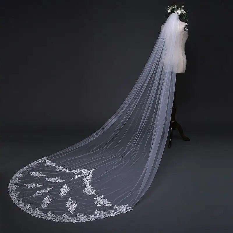 

Bridal Veils Wedding Veil Simple 3 M Long Train With Comb Take