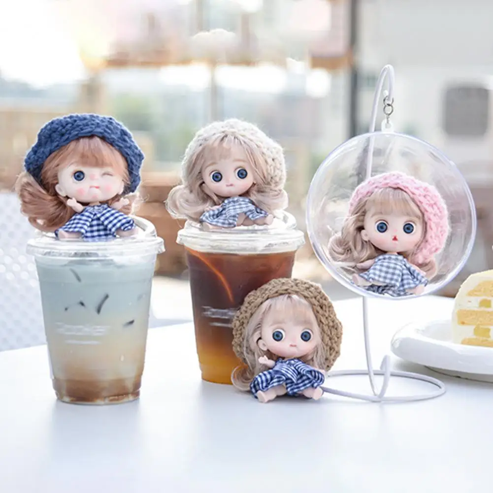 

2Pcs/Set Doll Toy Vivid Expression Excellent Craftmanship DIY Joint Baby Big Eyes Clothes Dress Up Fashion Doll for Decor