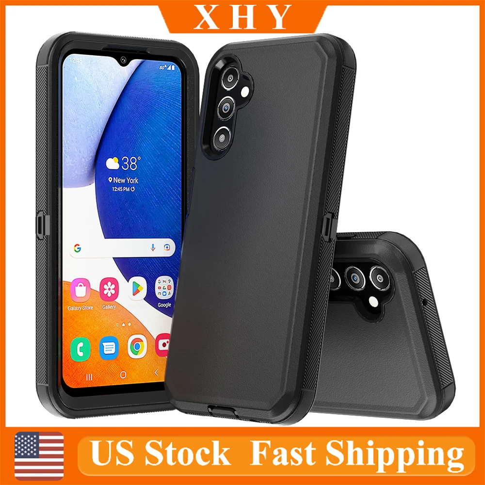 

Luxury Armor Rugged Case For Samsung Galaxy A14 5G Heavy Duty Hybrid Shockproof Defender Bumper Back Cover with Screen Protector
