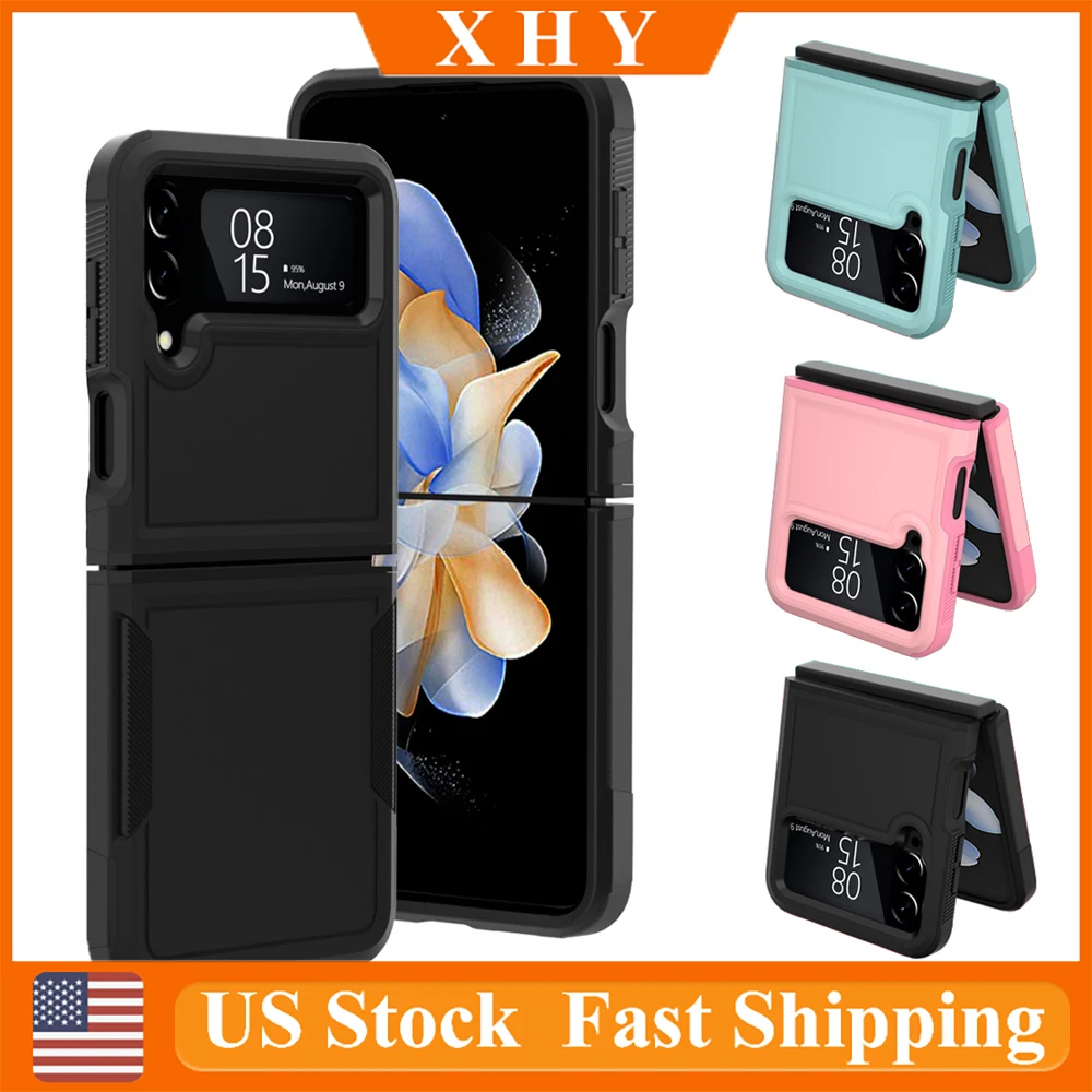 

XHY Shockproof Phone Case For Samsung Galaxy Z Flip 4 Rugged Hybrid Heavy Duty Armor Soft Bumpers Hard Back Cover US Warehouse