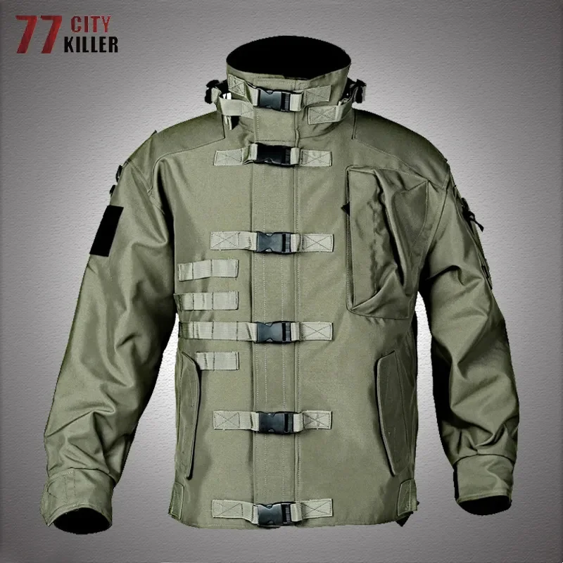 

Tactical Wear-resisting Jacket Men Military Special Agent Windproof Waterproof Multi-pocket Cargo Jackets Outdoor Combat Coat