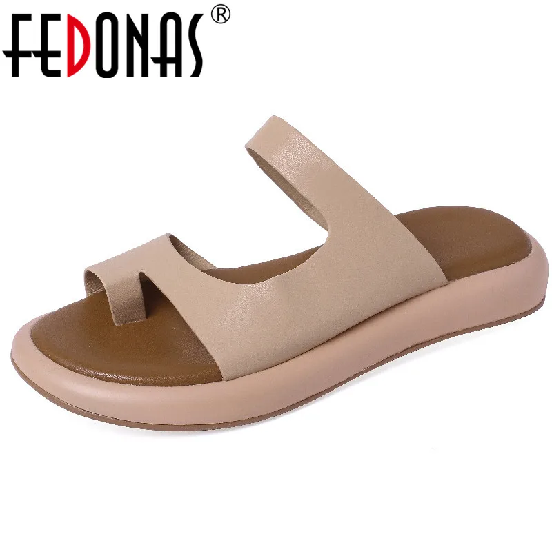 

FEDONAS Spring Summer Women Sandals Brand Design Fashion New Slippers Genuine Leather Comfort Leisure Flat Platforms Shoes Woman