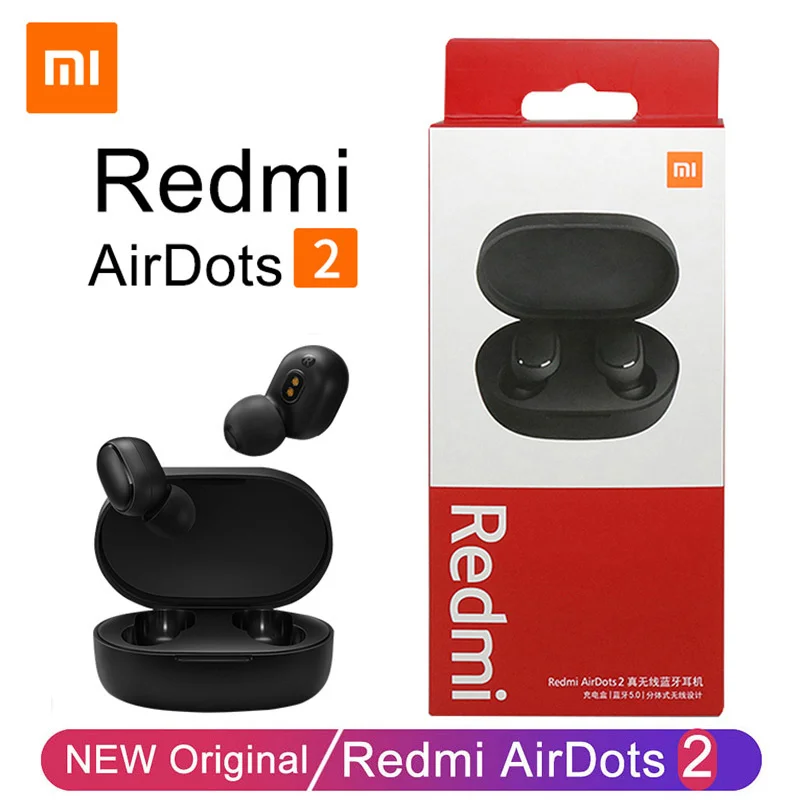 

Original Xiaomi Redmi Airdots 2 Fone Bluetooth Earphones Wireless Headphones With Mic Handsfree Earbuds Redmi Airdots 2 Headset