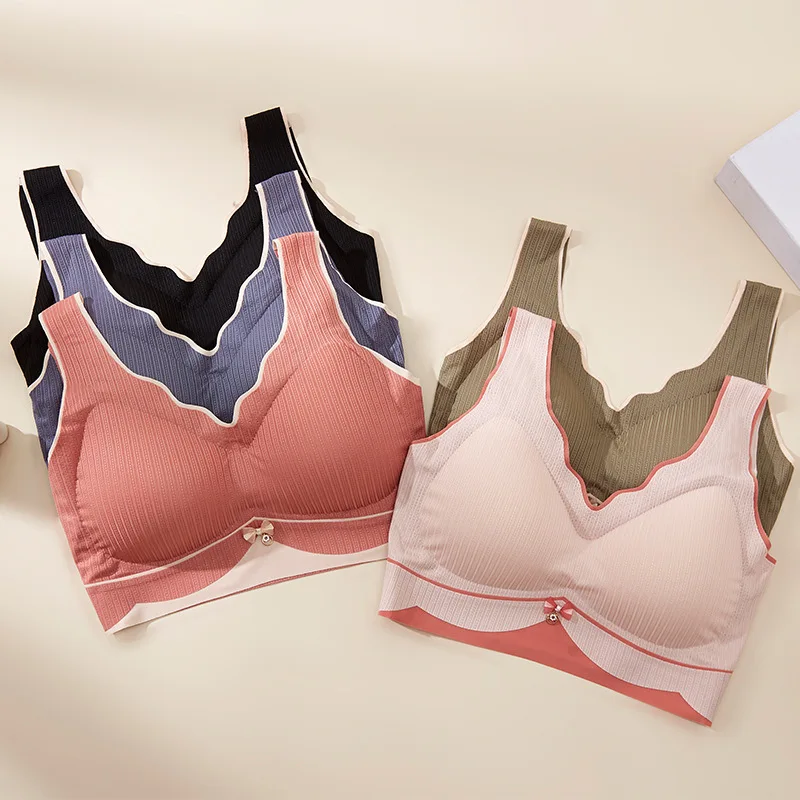 

Бюстгальтер женский без косточек, мягкий интимный пикантный бесшовный топ с чашками пуш-ап, тонкое Спортивное нижнее белье, без швов
