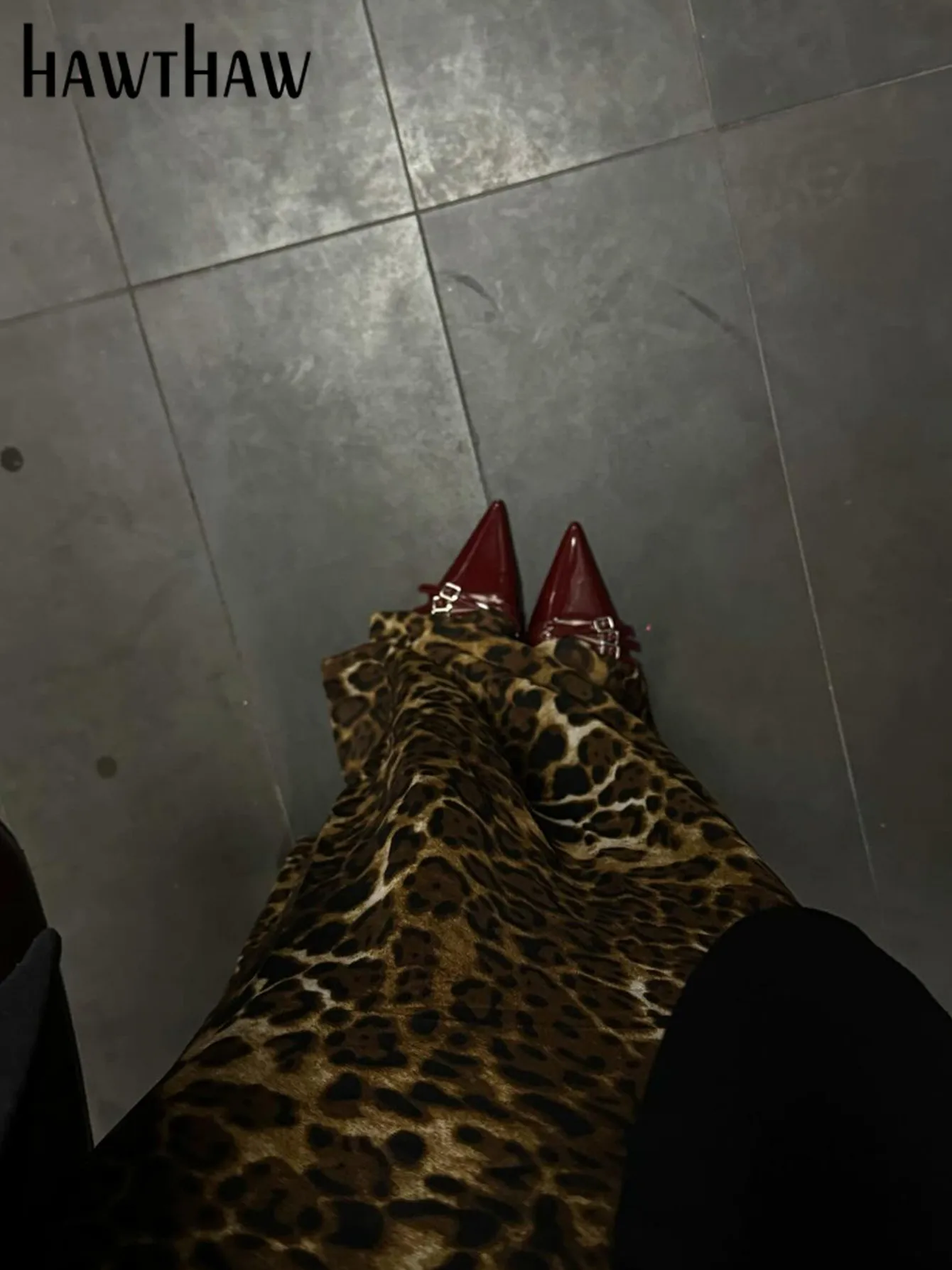 Hawthaw женские 2024 весенне-осенние элегантные длинные юбки с леопардовым принтом и