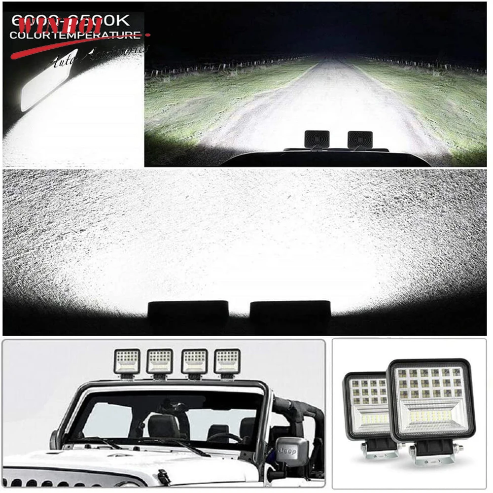 126 Вт светодиодный рабочий Точечный светильник яркий лучевой 4x4 для внедорожника