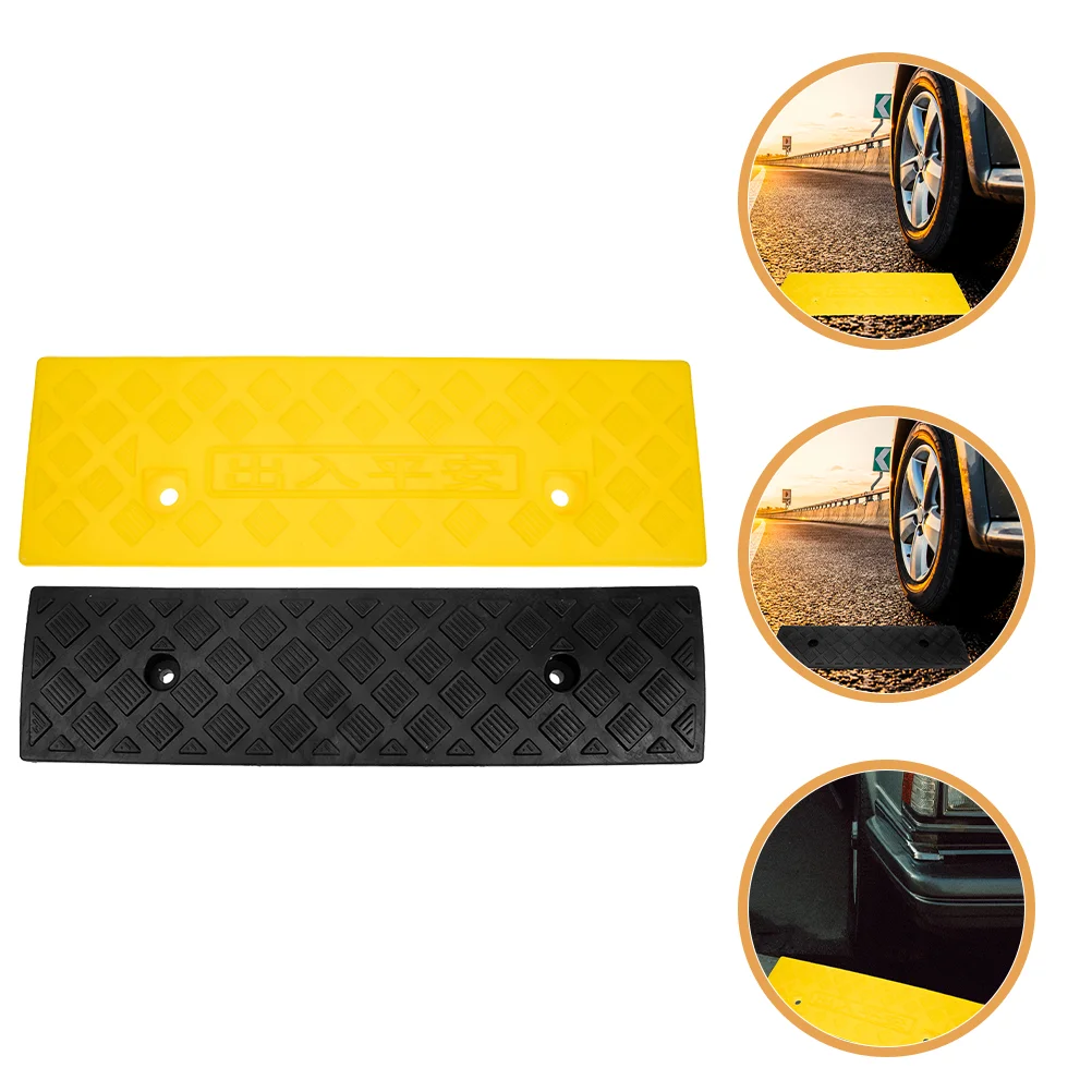 

2 Pcs Rubber Car Ramp Garage Vehicle Driveway Curb Ramps Wheelchair Threshold Motorcycle