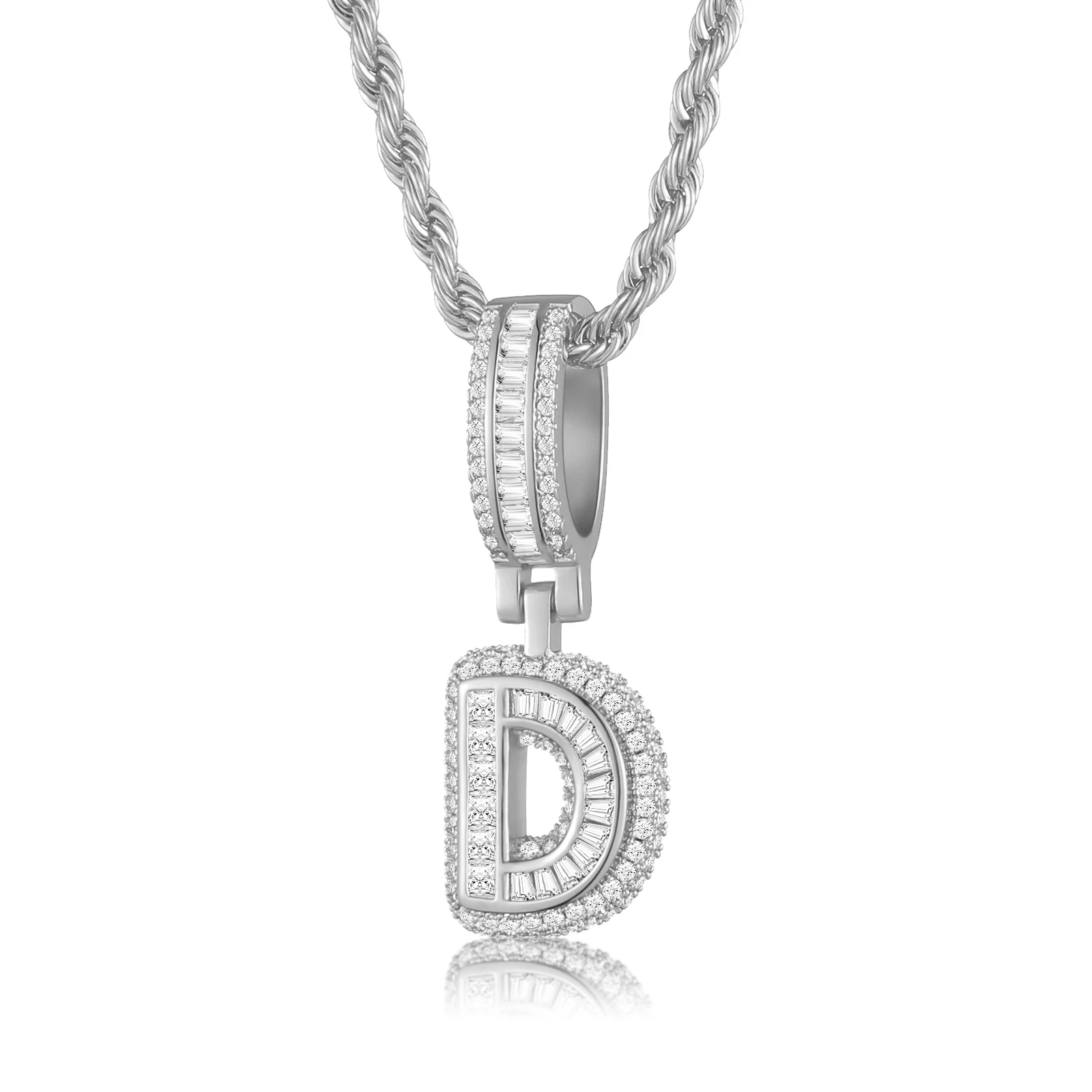 Роскошное ожерелье с подвеской в стиле хип-поп AAA + кубическим цирконием и буквами