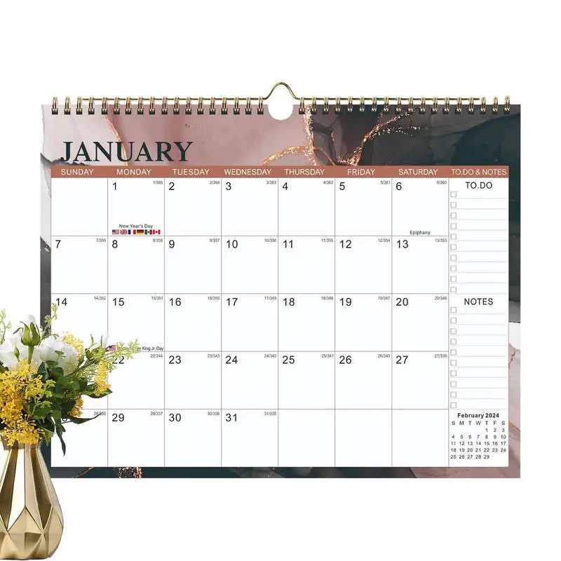 

Wall Calendar 2023-24 Family Planner Aesthetic Minimalist Monthly Desktop Planner 14.7*11.4in Thick Paper Annual Calendar With