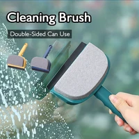 2 in 1 double sided toilet cleaning brush window glass wiper washing scraper kitchen household cleaning tool use things for home