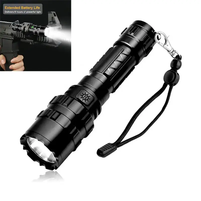 

T6 Flashlight Tactical Strong Light Flashlight USB Charging Household Portable Outdoor Self-defense Emergency Small Flashlight