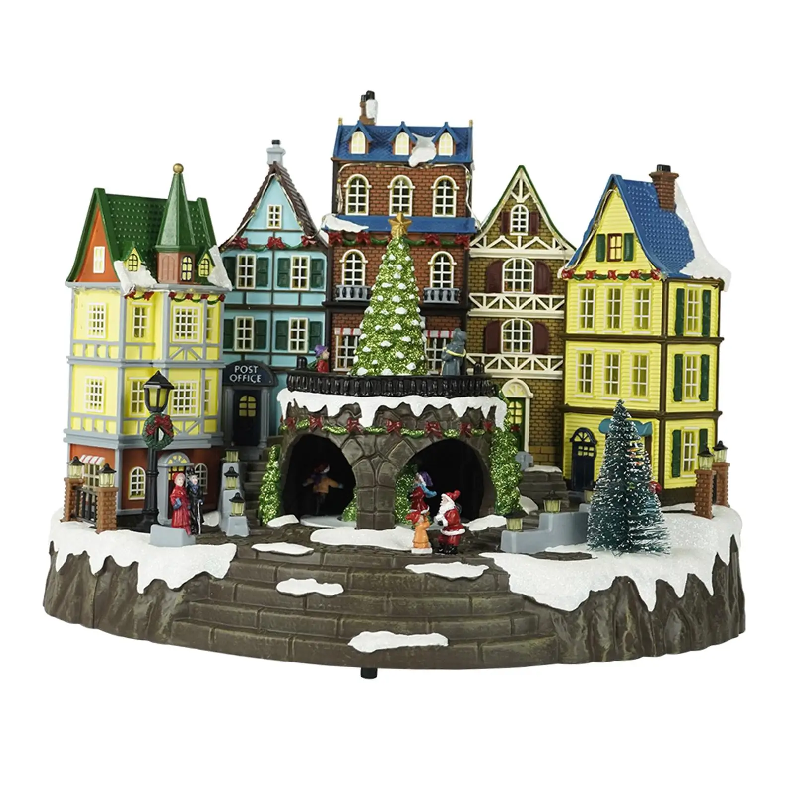 

Christmas Snow Scene House LED Lighting Village Cottage Rendering Atmosphere Battery Operated with Music Ornaments for Bedroom