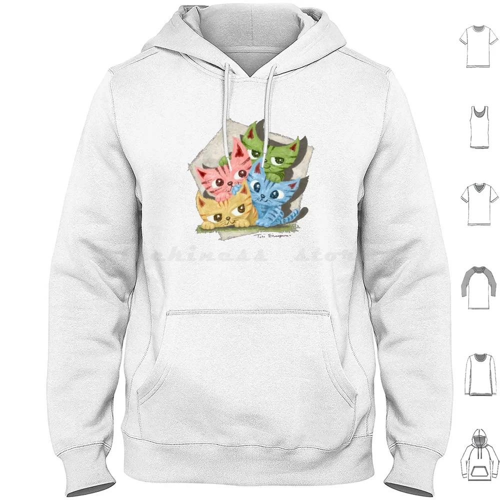

Группа красочных кошек толстовка хлопок с длинным рукавом Кошка Котенок животные Домашние животные Kawaii милый персонаж дизайн персонажа Toru