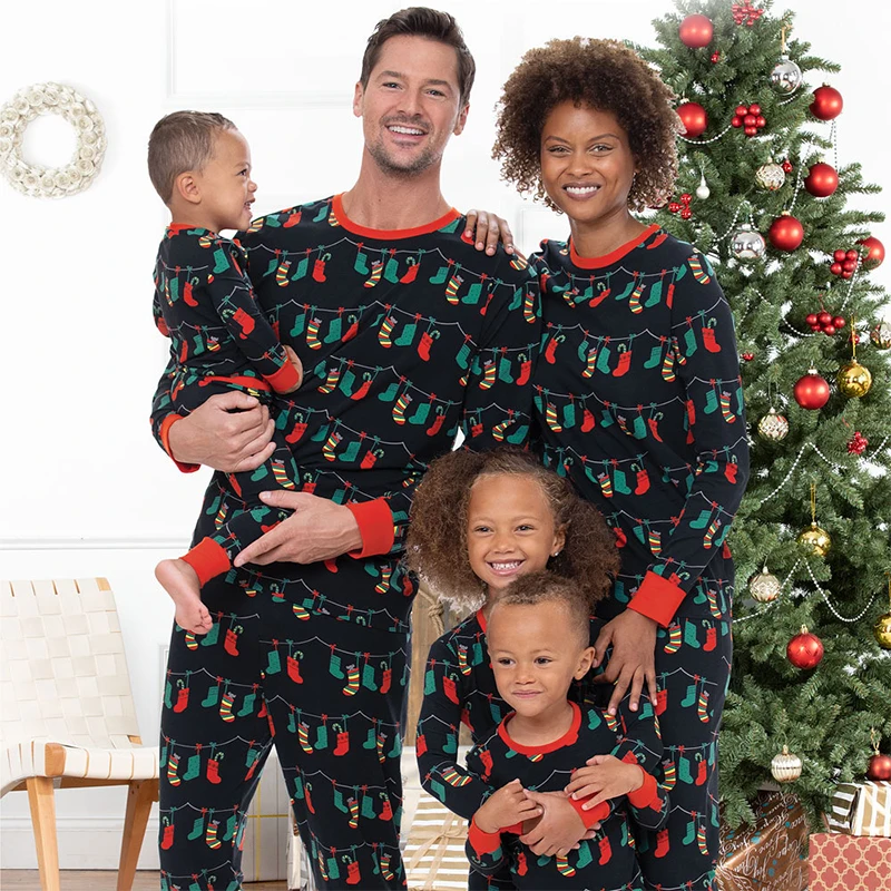 Christmas Tree Pajamas Family Matching Adult Children's Christmas Cartoon Pajamas Festival Party Decoration Parent-child Outfit
