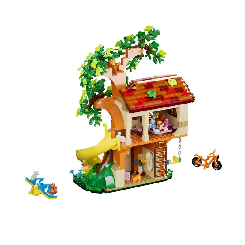 Конструктор MOC Forest Tree модель домика качели слайд птица цветок дерево сборка