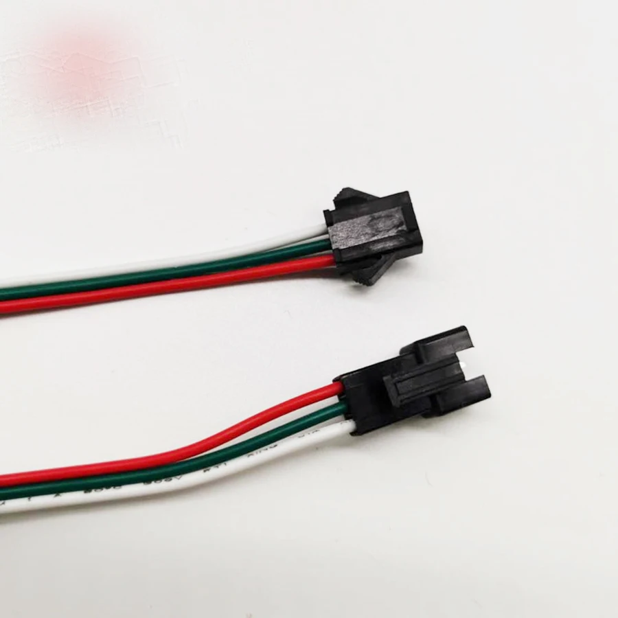 10 пар 10 см 3-контактный разъем JST, гнездовые и мужские светодиодные разъемы 22AWG, красный, зеленый и белый провода для светодиодной ленты WS2811 WS2812B RGB