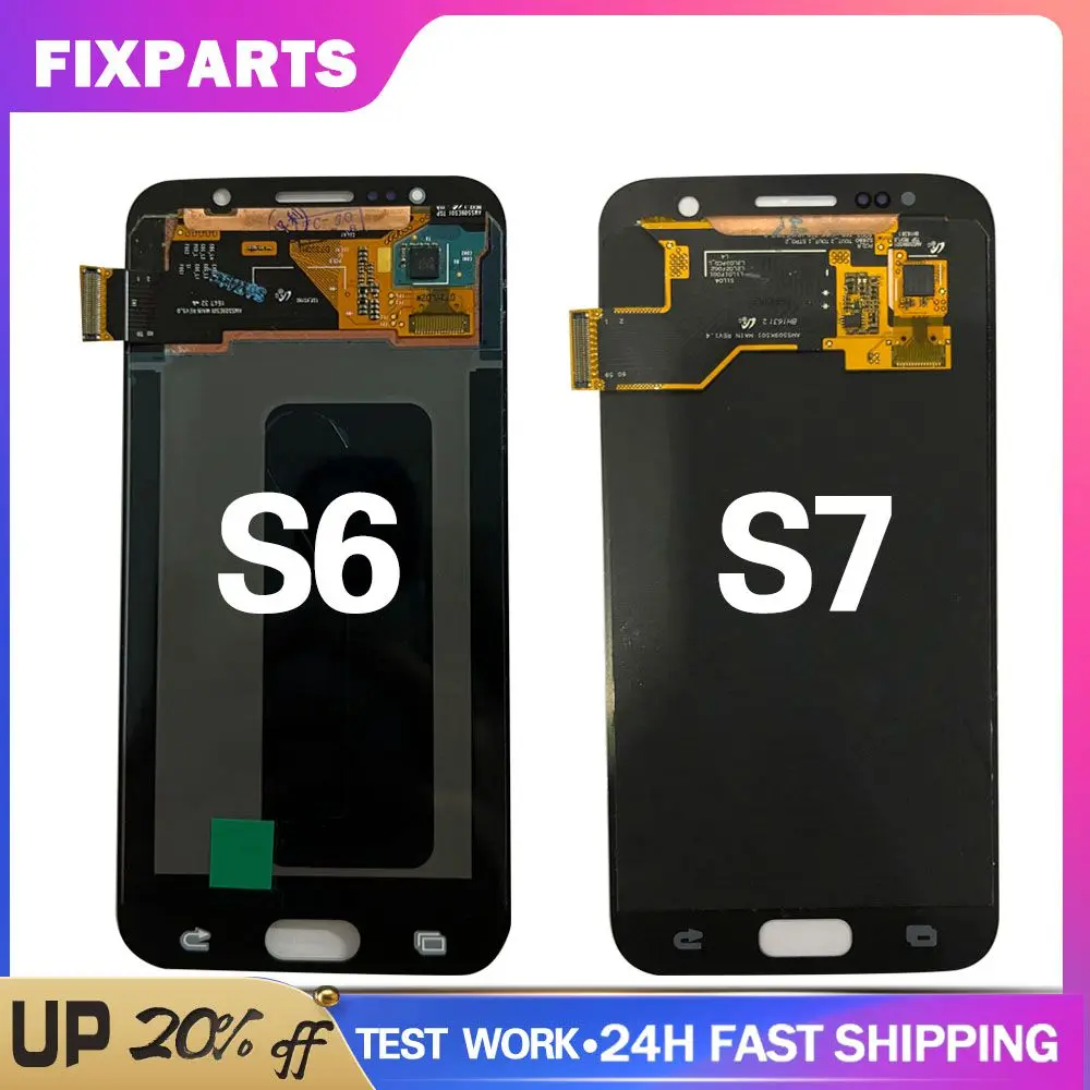 Оригинальный ЖК-дисплей S6 G920F для Samsung Galaxy S7, G930, G930F, G930A, G930V, ЖК-дисплей с сенсорным экраном и дигитайзером в сборе с подсветкой