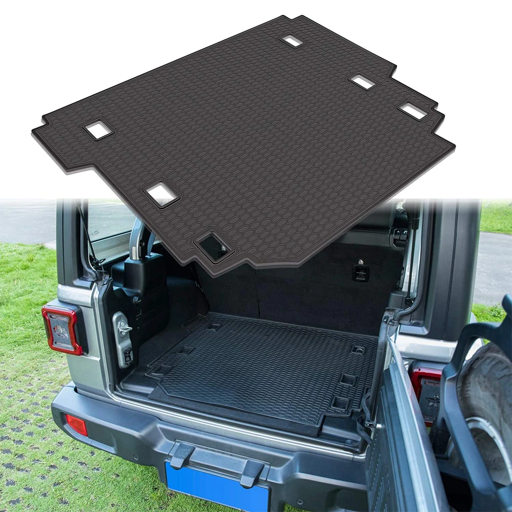 

Задние подкладки для груза Chuang Qian на заказ для Jeep Wrangler JL 2018 ~ 2020, коврики для багажника, полноразмерный резиновый ковер, неограниченный 4 двер...