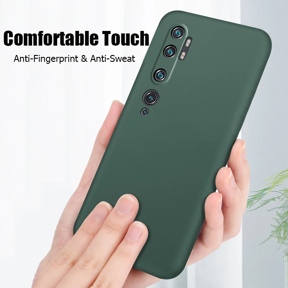 for xiaomi mi note 10 pro case liquid silicone soft matte cover for xiaomi redmi note 10 pro mi note 10 lite phone cases free global shipping