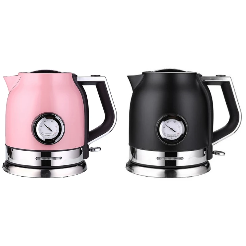 

304 Stainless Steel Electric Kettle With Water Temperature Meter Quick Heating Electric Boiling Teapot, EU Plug