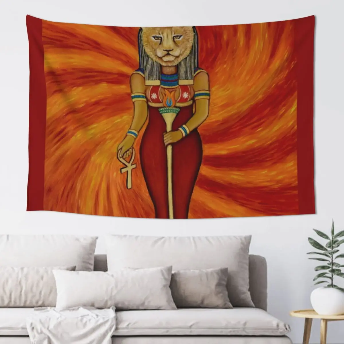 Гобелен Sekhmet с египетской львицей обои для спальни декоративные комнатные