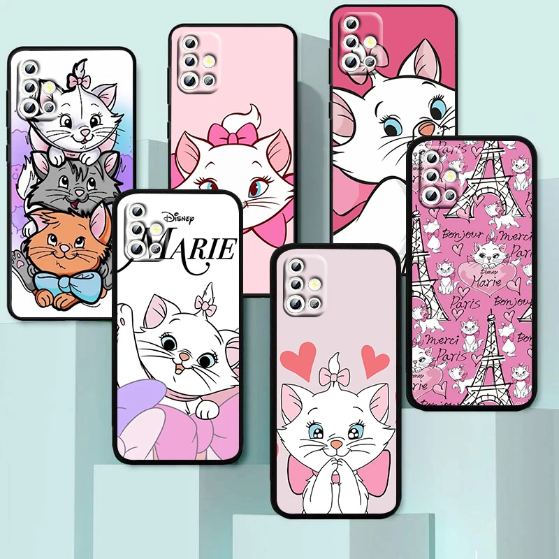 

Disney Marie Cat Cartoon For Samsung Galaxy A04 A04E A42 A12 A02S A91 A81 A71 A51 A41 A31 A21 A01 Silicone Black Phone Case