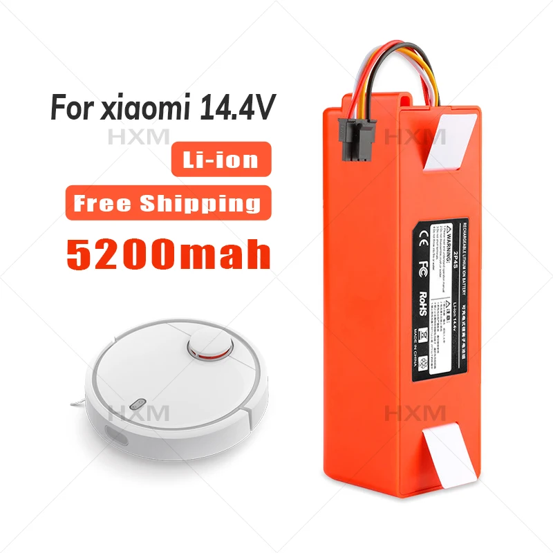 

14.4V 5200mAh Robotic Vacuum Cleaner Replacement Battery For Xiaomi Roborock S55 S60 S65 S50 S51 S5 MAX S6 Parts
