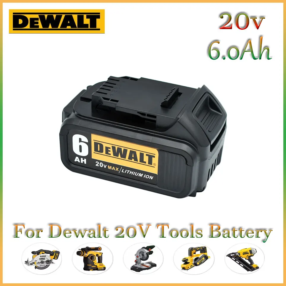 

20V 6.0Ah DCB200 rechargeable Li-ion Battery， for DeWalt MAX DCB205 DCB201 DCB203 power tool Batteries