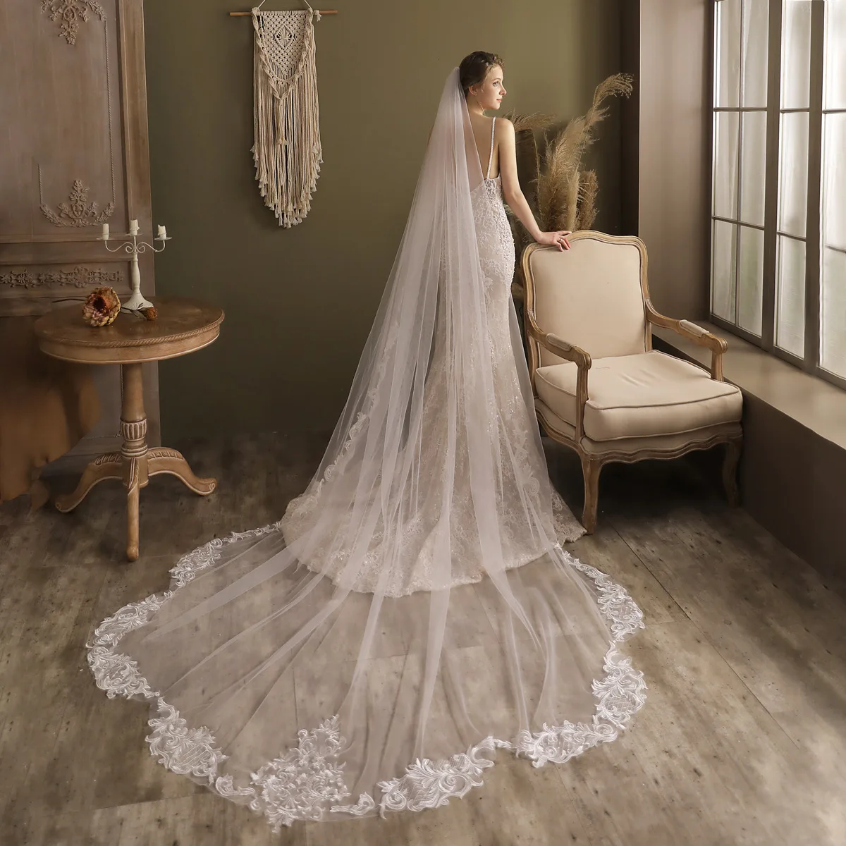 

Luxury Bridal Veil Long Veils Bride Accessories Wedding Dress Weddings Dresses Accessory Women's the Accesories 2023 Cathedral